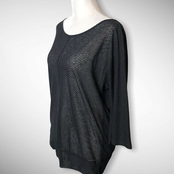 Ann Taylor LOFT Size S Black Jersey Top Scoop Neck - Picture 3 of 6